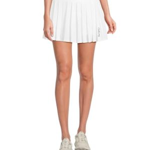 Women's 16" High Waist Solid Golf Skort with Pleats, Moisture-Wicking Stretch Fabric, Truesculpt Slimming Technology