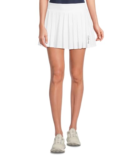 Women's 16" High Waist Solid Golf Skort with Pleats, Moisture-Wicking Stretch Fabric, Truesculpt Slimming Technology