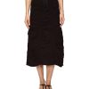 Stretch Poplin Double Shirred Panel Skirt