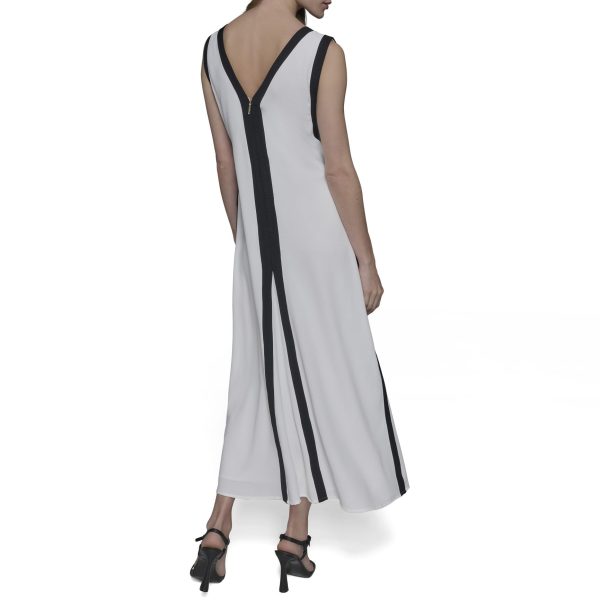 51d73T9sAML.jpg Women's Sleeveless V-Neck Two Toned Flowy Maxi Dress