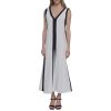 51zT2scIskL.jpg Women's Sleeveless V-Neck Two Toned Flowy Maxi Dress
