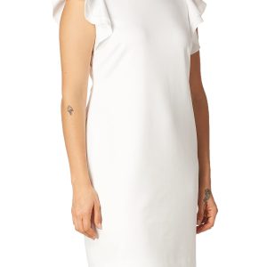 Women's Plus Size Flutter Sleeve Scuba Dress