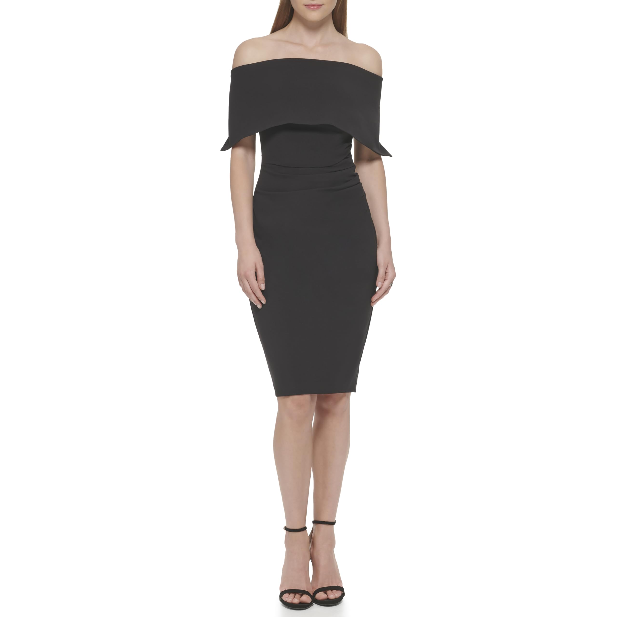 Women's Sleeveless Off Shoulder Cocktail Midi Dress