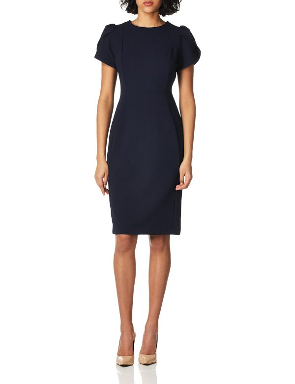 Women's Tulip Short Sleeve Scuba Crepe Mini Dress