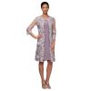 Women's Midi Scoop Neck Shift Dress with Jacket (Petite and Regular)