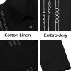 Mens Cuban Guayabera Shirt Short Sleeve Linen Button Down Shirts Casual Summer Beach Tops