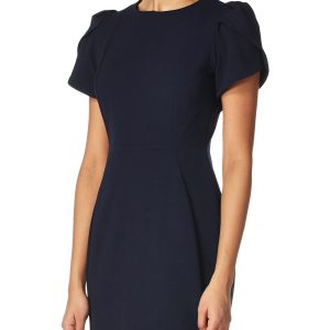 Women's Tulip Short Sleeve Scuba Crepe Mini Dress