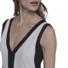 71G8DupFBuL.jpg Women's Sleeveless V-Neck Two Toned Flowy Maxi Dress