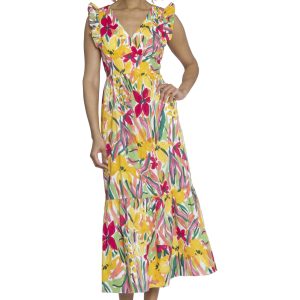 Cocktail V-Neck, Ruffle, Pockets Maxi | Summer Dresses for Women