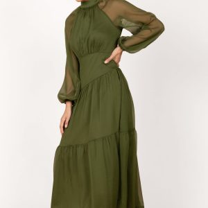 Women's Julip Sheer Long Sleeve Maxi Dress