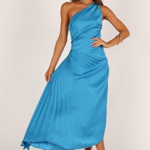 Women's Flin Pleated One Shoulder Midi Dress