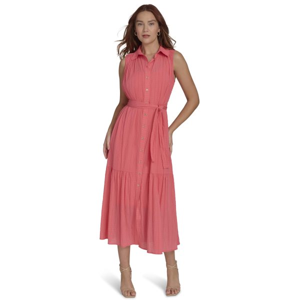 Women's Sleeveless Midi Shirt Dress