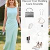 Formal Office Dresses for Women - Long Dress - Ruched Bodycon Maxi Dress Backless