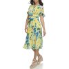 Women's Flutter Sleeve V-Neck Dress