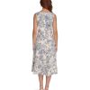 Women's Sleeveless Boat Neck Fit & Flare Midi Dress