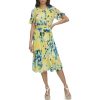Women's Flutter Sleeve V-Neck Dress