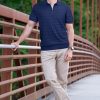 Mens Zipper Polo 3D Texture Shirts 2025 Spring Summer Fashion Knit Golf Tops Short Sleeve Dress Clothes
