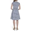 Women's V Neck All Over Columbier Print Fit and Flare Dress