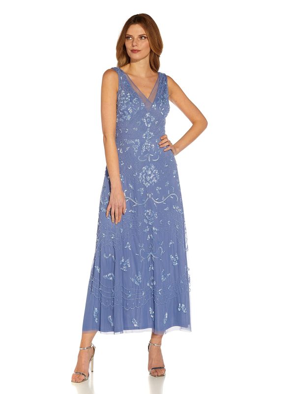 Women's Beaded Ankle Length Dress