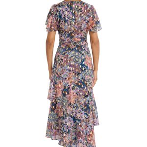 Floral Women's Midi Ruffle Hem-Perfect Wedding Guest-Summer Dresses