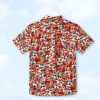 Matching Hawaiian Outfits for Couples Beach Vacation Tropical Print Women Spaghetti Strap Dress or Men Cruise Shirt