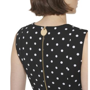Women's Scuba Crepe Fit and Flare Sleeveless Dress
